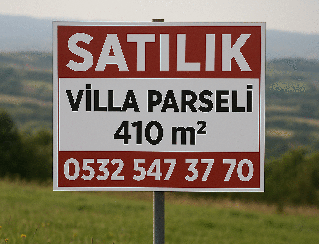 Gebze Denizli Köyü'nde satılık 410 m² villa parseli ilan tabelası - BCR Yatırım | Biçer Arsa Ofisi