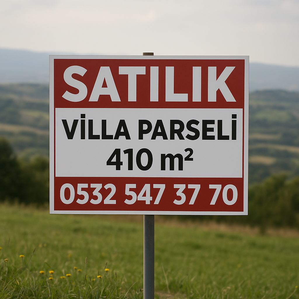 Gebze Denizli Köyü'nde satılık 410 m² villa parseli ilan tabelası - BCR Yatırım | Biçer Arsa Ofisi