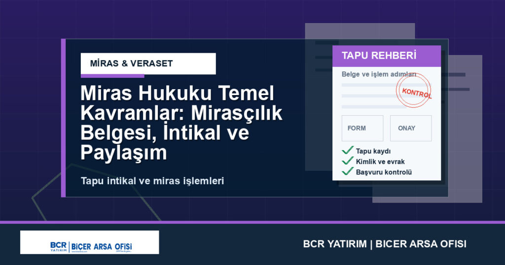 Miras Hukuku Temel Kavramlar: Mirasçılık Belgesi, İntikal ve Paylaşım
