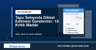 Tapu Satışında Dikkat Edilmesi Gerekenler: 15 Kritik Madde