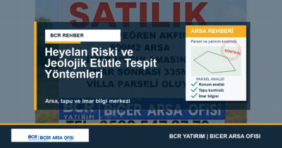 Heyelan Riski ve Jeolojik Etütle Tespit Yöntemleri