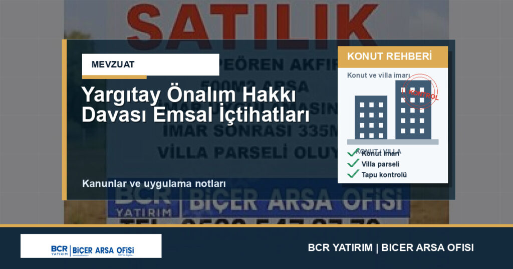 Yargıtay Önalım Hakkı Davası Emsal İçtihatları