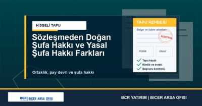 Sözleşmeden Doğan Şufa Hakkı ve Yasal Şufa Hakkı Farkları